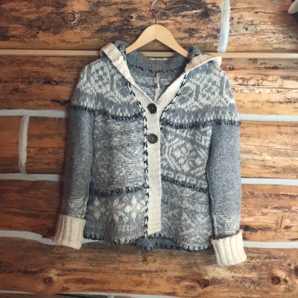 Free People cardigan with big wooden buttons